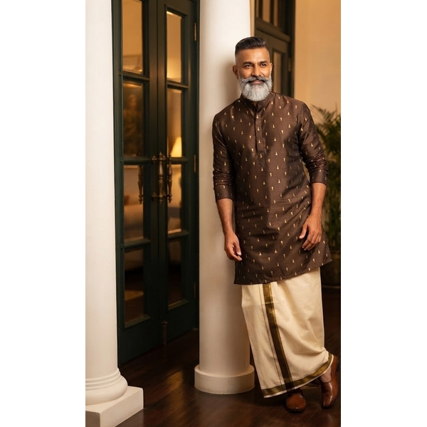 Elegant Brown Kurta For Men