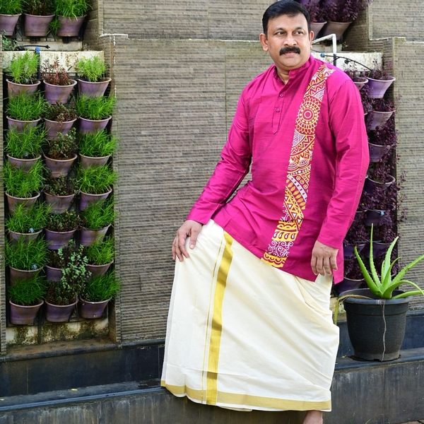 Mens mural kurta thumbnail 2