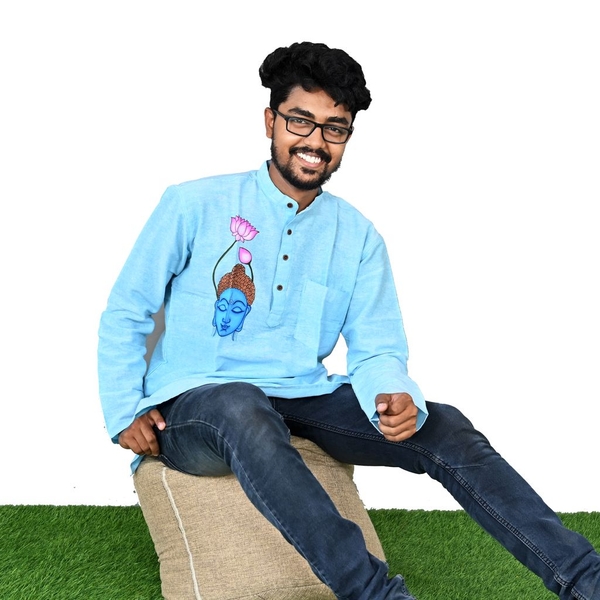 Mural painted kurta for men thumbnail 3