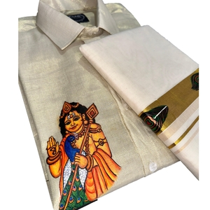 Mural Painted Shirt dhoti combo