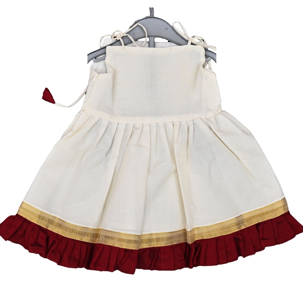 Newborn Baby Girl Soft Kasavu Dress - image 2