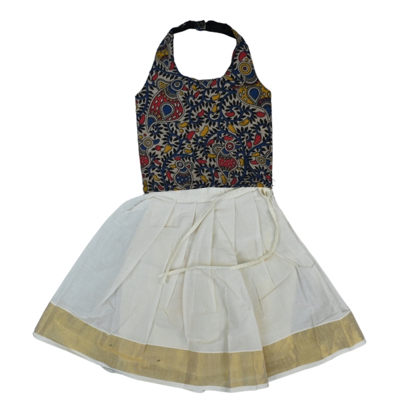 Cotton Kasavu Dress for Baby Girls - image 1