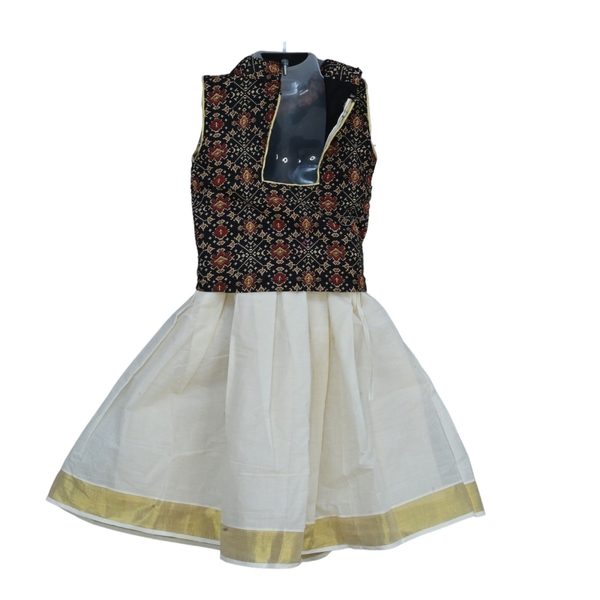 Special Halter Neck Cotton Kasavu Dress thumbnail 2