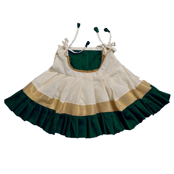 Best Seller Newborn Baby Girl Kasavu Dress thumbnail 1