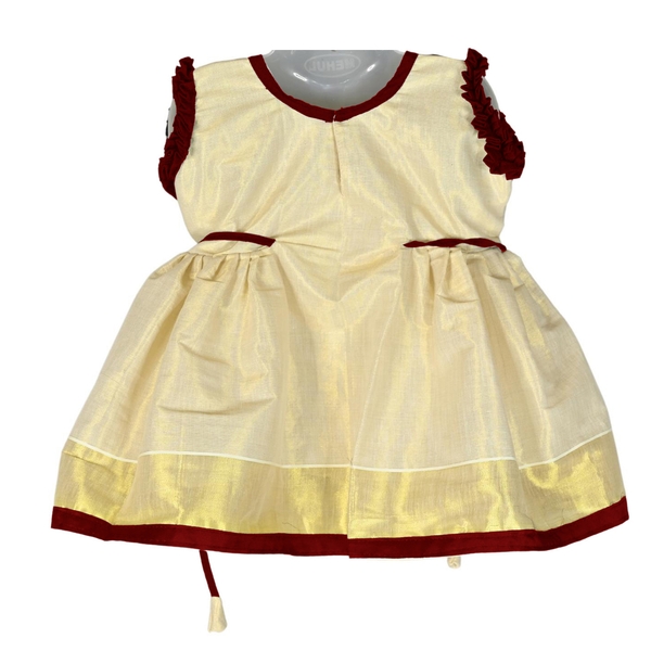 Infant Girl Kasavu Ethnic Dress thumbnail 4