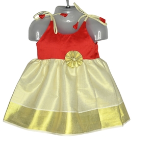 Newborn Girl Kasavu Dress