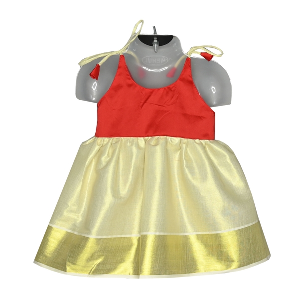 Newborn Girl Kasavu Dress - image 2