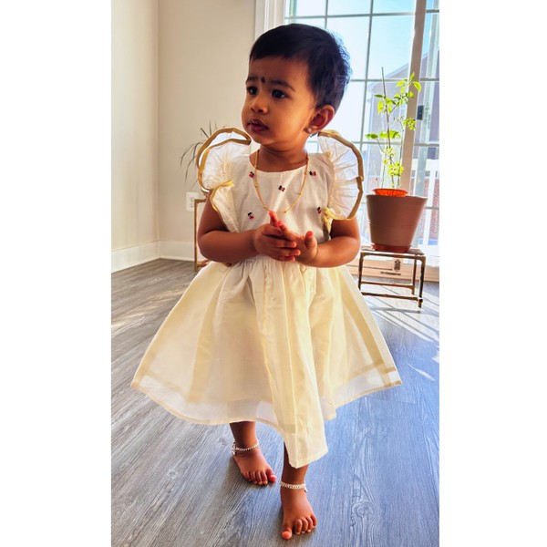 Little Girl Dress With Flutter Sleeves thumbnail 1