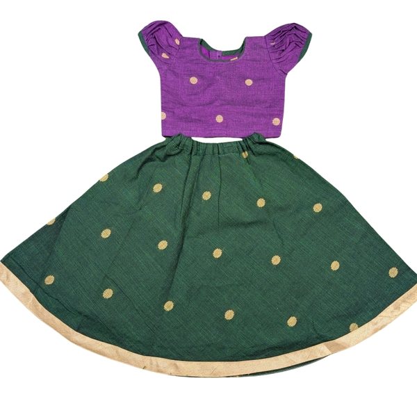 Infant Baby Girl Skirt & Blouse Set – Premium Cotton Traditional Dress - image 1