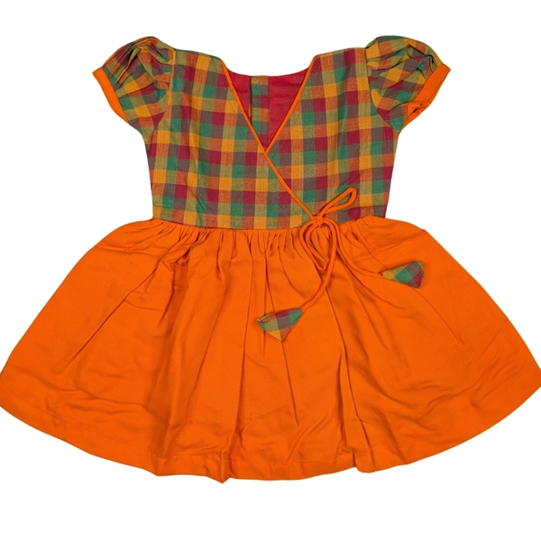 Multi-Color Checked Cotton Dress for Baby Girls – Lightweight & Stylish thumbnail 1