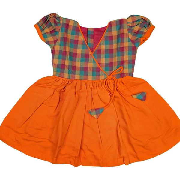 Multi-Color Checked Cotton Dress for Baby Girls – Lightweight & Stylish thumbnail 2