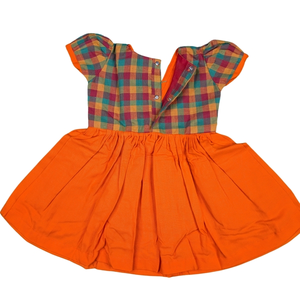 Multi-Color Checked Cotton Dress for Baby Girls – Lightweight & Stylish - image 3