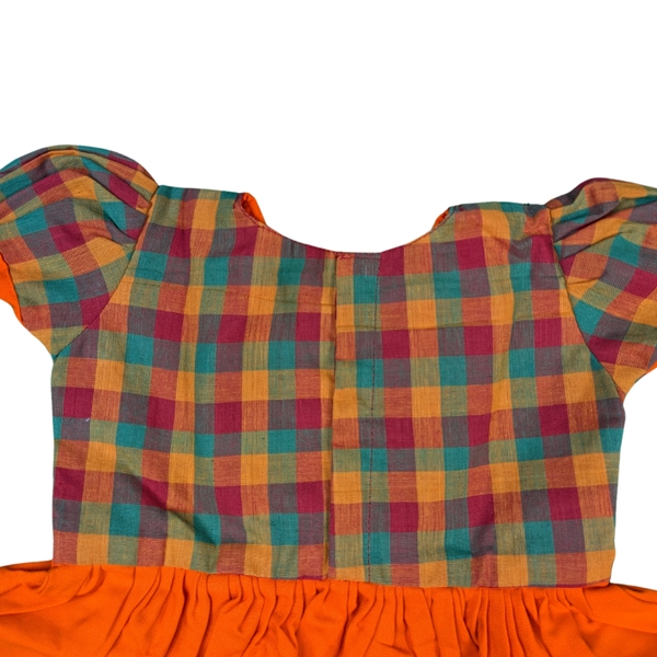 Multi-Color Checked Cotton Dress for Baby Girls – Lightweight & Stylish - image 4