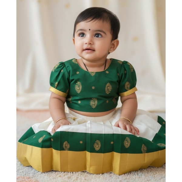 Infant Kasavu Pattu Pavada Set