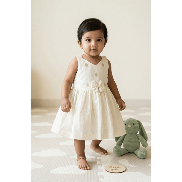 Kasavu Dress For Infant Girl thumbnail 2