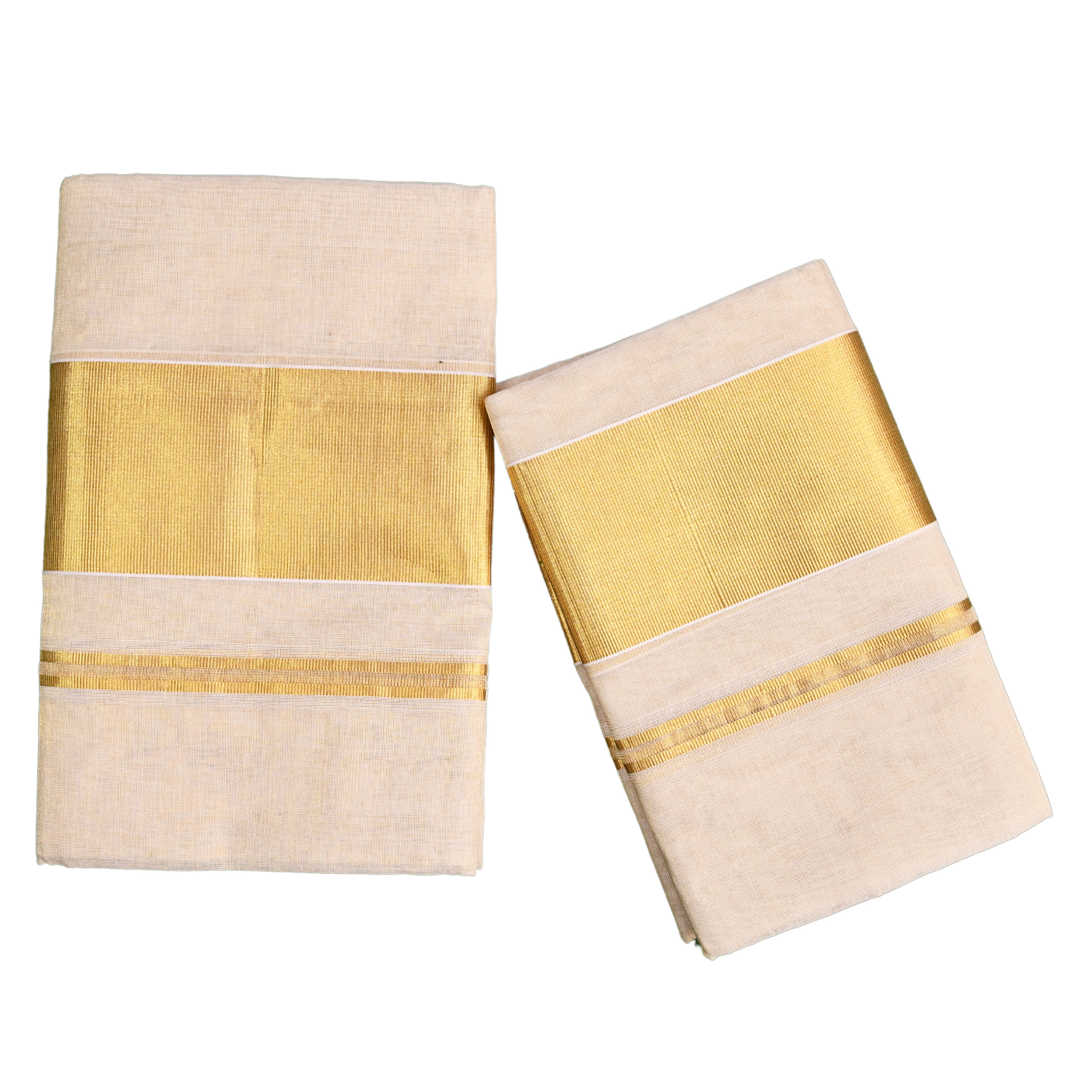 Handloom Tissue Kasavu Set Mundu