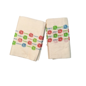 Cotton Set Mundu With Block Prints Border