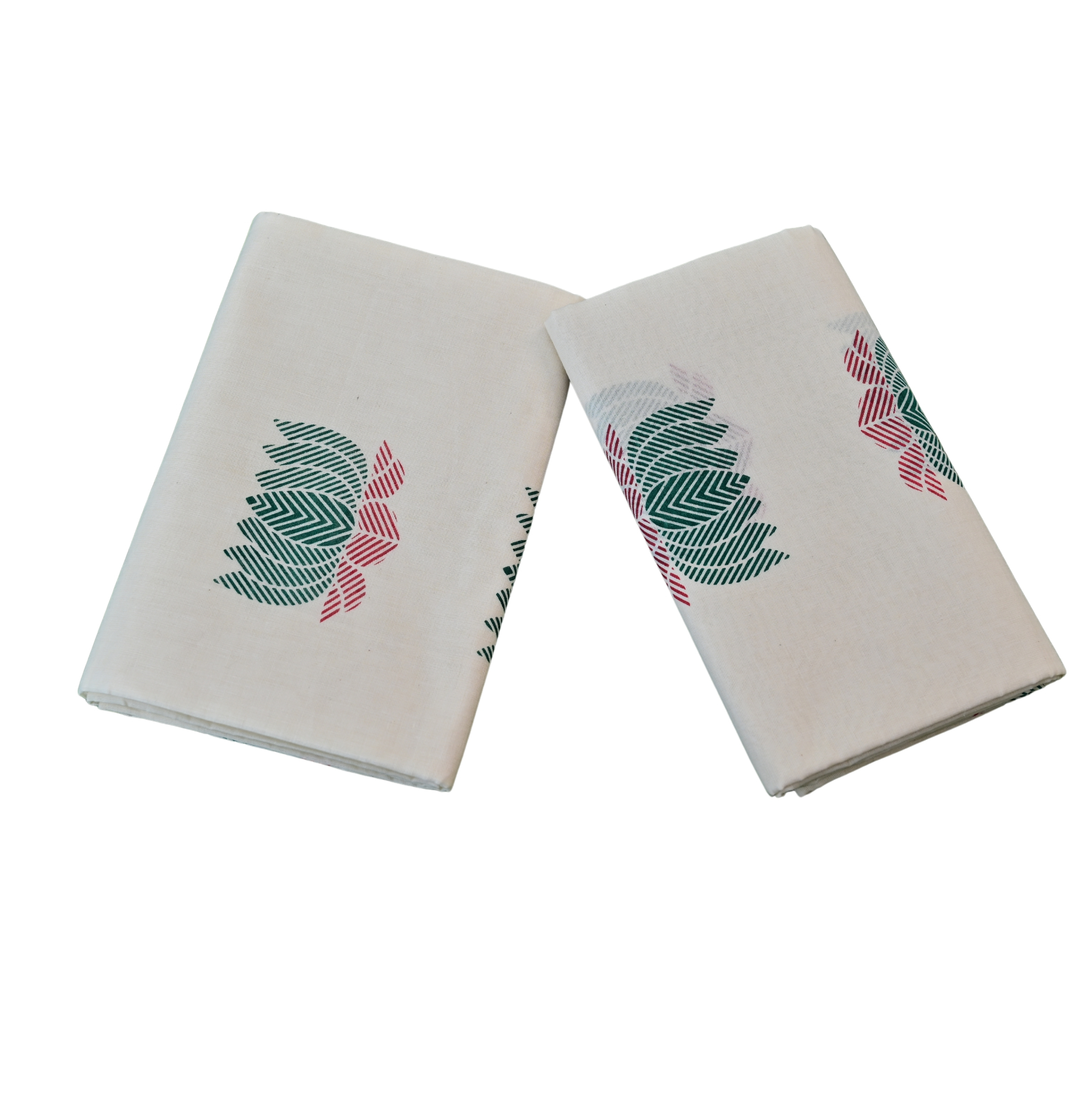 Cotton Set Mundu with Pastel Lotus Border Elegance