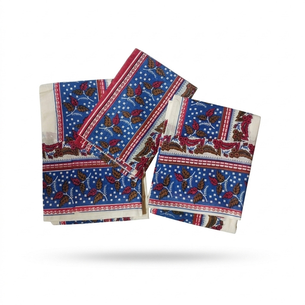 Cotton Set Mundu With Kalamkari Print Border thumbnail 1