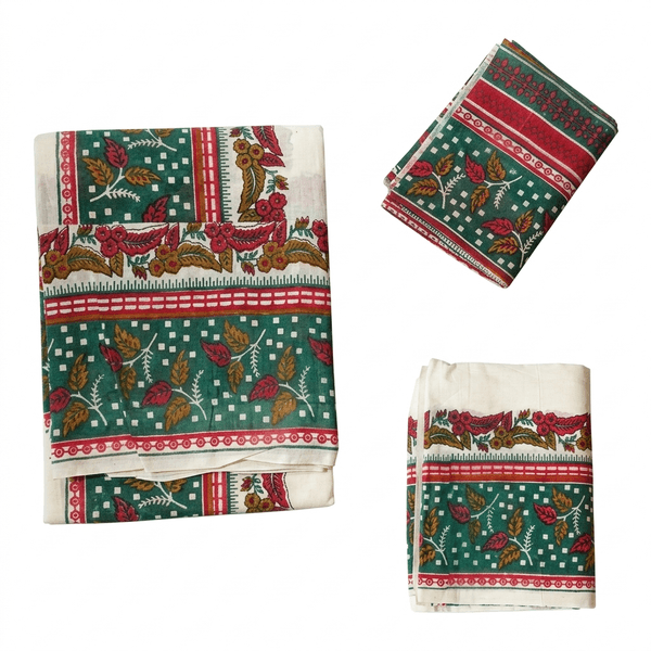 Cotton Set Mundu With Kalamkari Print Border thumbnail 1