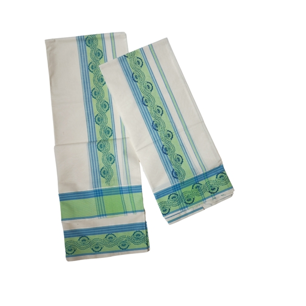 Cotton Set Mundu With Woven Border thumbnail 2