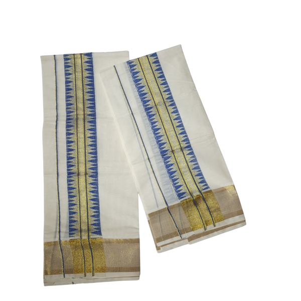 Cotton Set Mundu With Jacquard Woven Border thumbnail 2