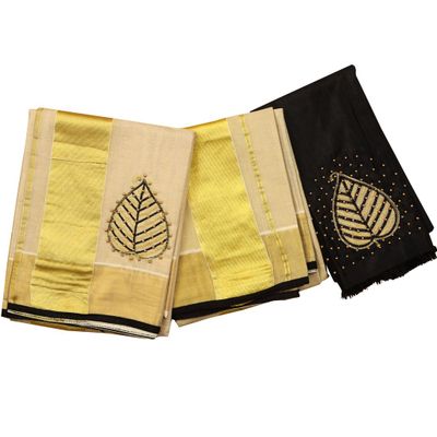 Onam Aari embroidery work Set Mundu