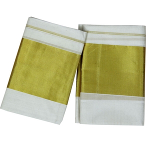 Cotton Setmundu With Four Inch Kasavu Border