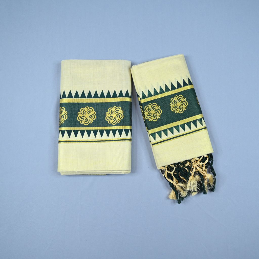 Green Kara Set Mundu