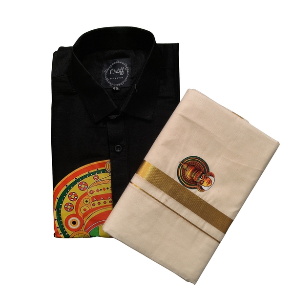 Kathakali Print Shirt Dothi Combo thumbnail 2