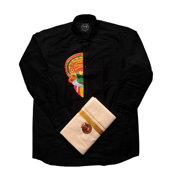 Kathakali Print Shirt Dothi Combo thumbnail 4
