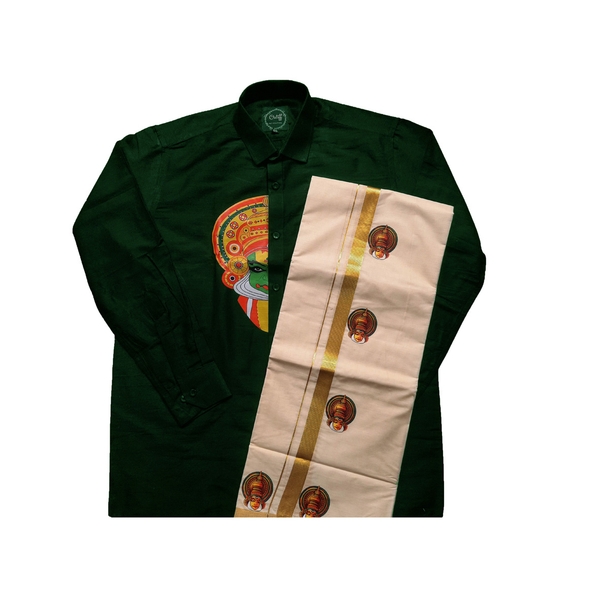 Kathakali Print Shirt Dothi Combo - image 3