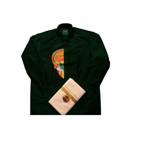 Kathakali Print Shirt Dothi Combo - image 4
