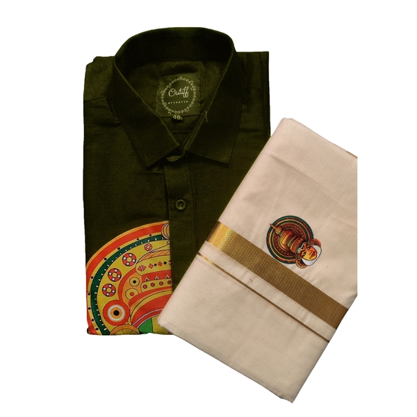 Kathakali Print Shirt Dothi Combo thumbnail 4