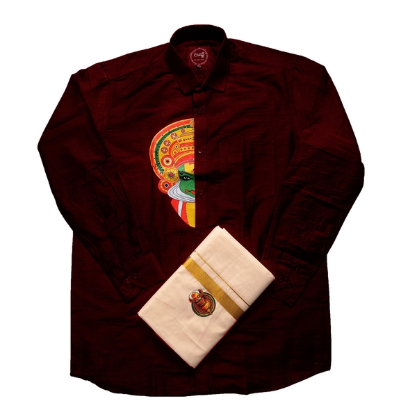 Kathakali Print Shirt Dothi Combo thumbnail 4