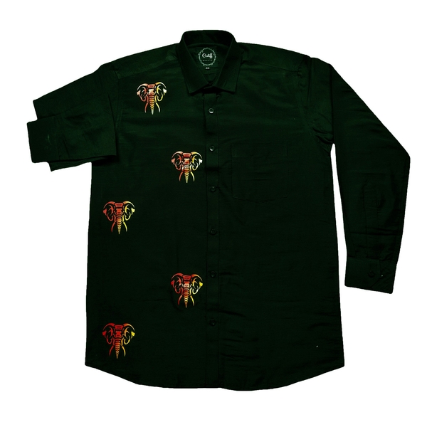 Gajaveeran Print Shirt And Nettipattam Print Mundu Combo For Men thumbnail 4