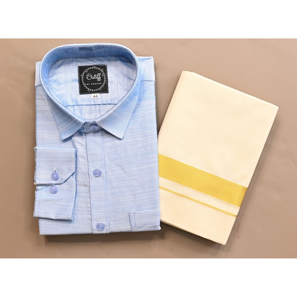 Shirt And Kasavu Dhoti Combo Set thumbnail 2