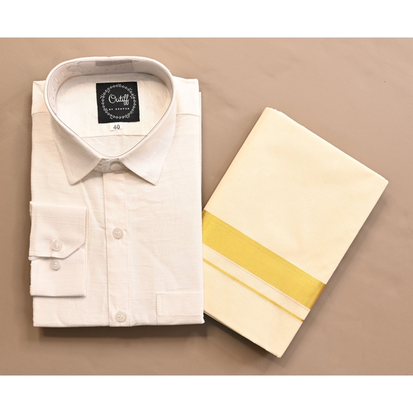 Shirt And Kasavu Dhoti Combo Set thumbnail 2