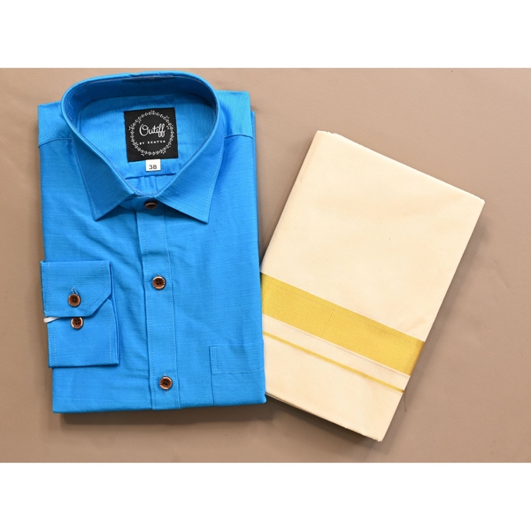 Shirt And Kasavu Dhoti Combo Set thumbnail 2