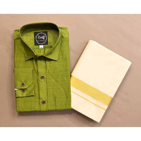 Shirt And Kasavu Dhoti Combo Set thumbnail 2
