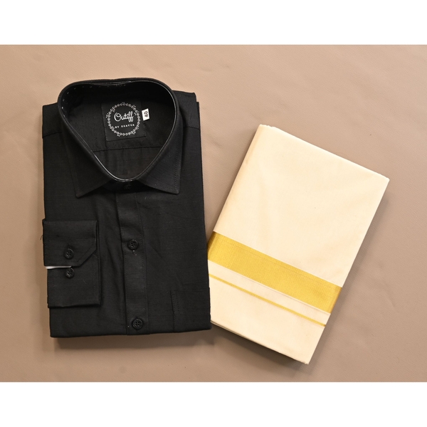 Shirt And Kasavu Dhoti Combo Set thumbnail 2
