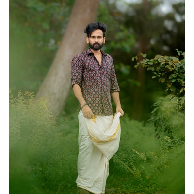 Ajrakh Printed Kurta For Men
