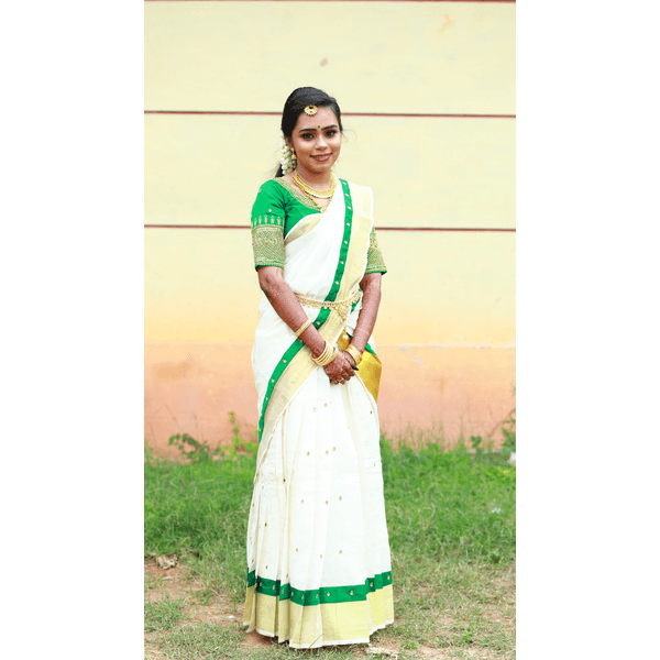 Customised Kasavu Lehenga For Wedding - image 1