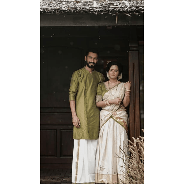 Traditional Bridal Half Saree With Lakshmi Coin Embroidery - image 2